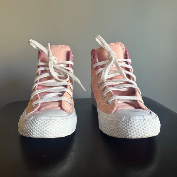 Converse ‘Not a Chuck’ Pink Two Tone High Top Sneakers - Picture 3 of 13